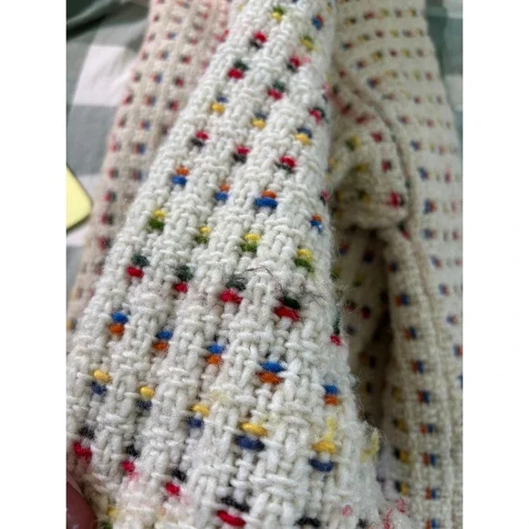 Las Americas 100% Wool Confetti Knit Button Cardigan Jacket Made in Ecuador - Picture 10 of 10